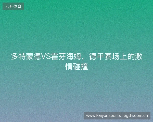 多特蒙德VS霍芬海姆，德甲赛场上的激情碰撞